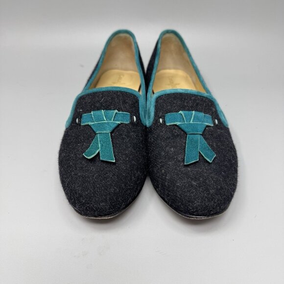 Cole Haan Sabrina Wool Charcoal Gray Teal Loafers Slip On Flats Women’s Sz 6B - Picture 5 of 10
